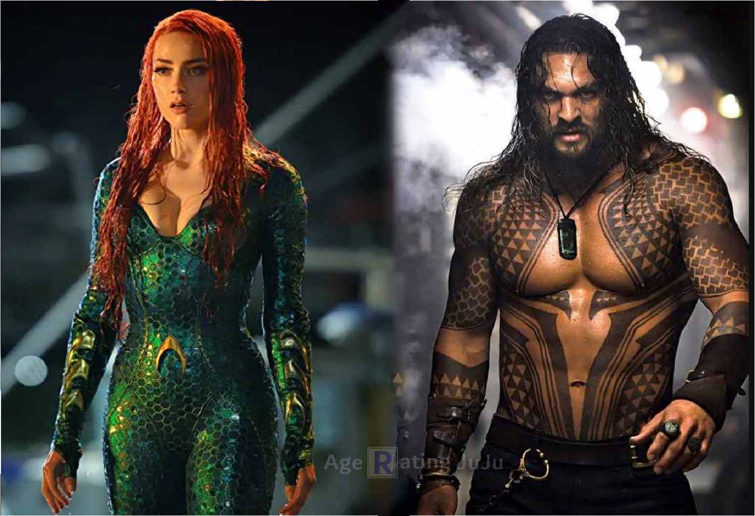 Aquaman Jason Momoa, Amber Heard 2018 - Movie Poster Images and Wallpapers