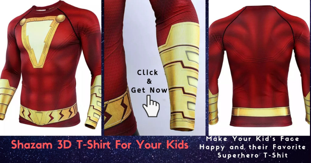 Shazam T-Shirt 3D for kids USA