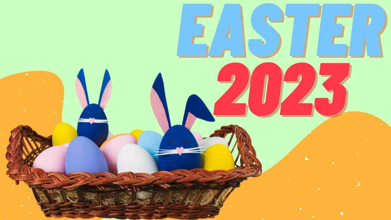Easter 2023, Easter 2023 Wallpaper, Easter 2023 Image, Poster yellow blue