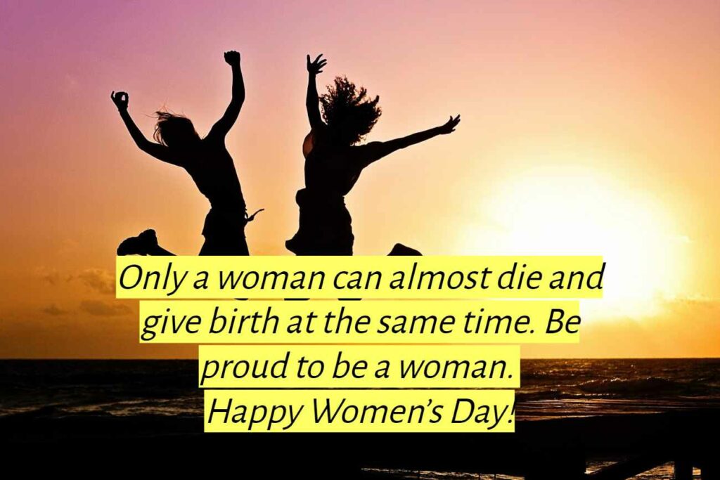 Happy Women's Day 2022 Images and Wallpaper, Two women is seen in happy cheerful mood with one quote
