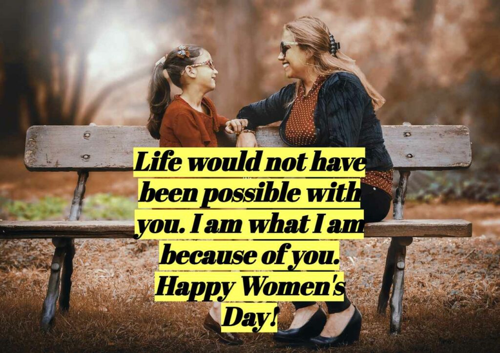 Happy Women's Day 2022 Images and Wallpaper. In this image, mother and daughter duo is seen representing a pure bond of love. 