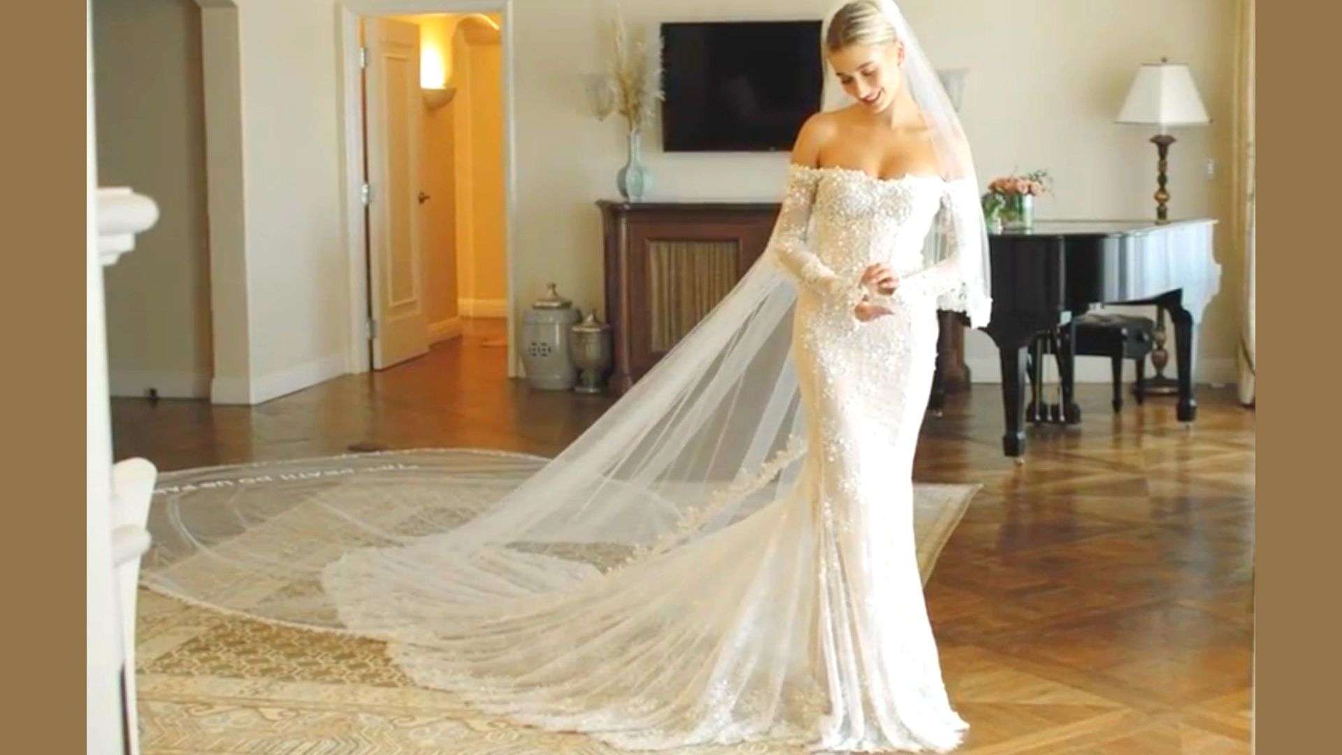 Hailey Bieber Wedding Dress Wallpaper and images