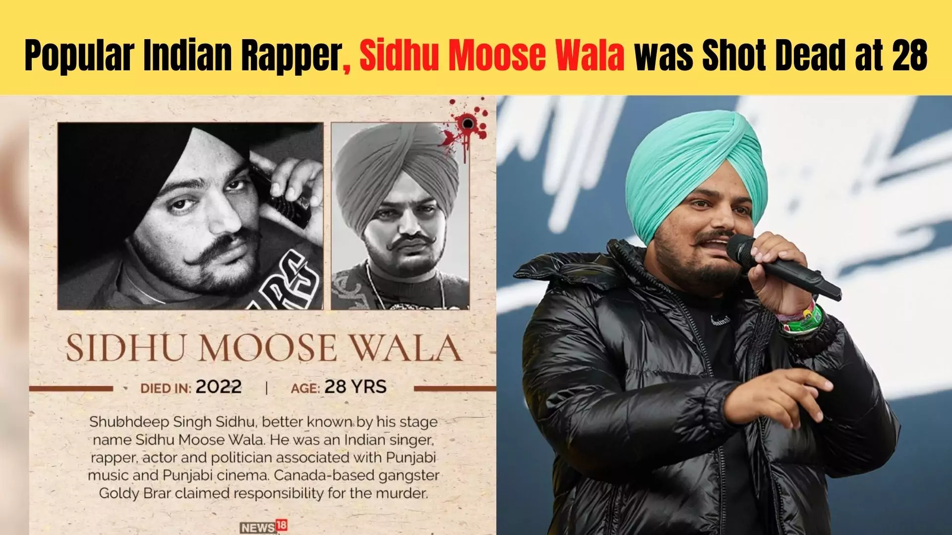 Popular Indian Rapper, Sidhu Moose Wala Shot Dead at 28